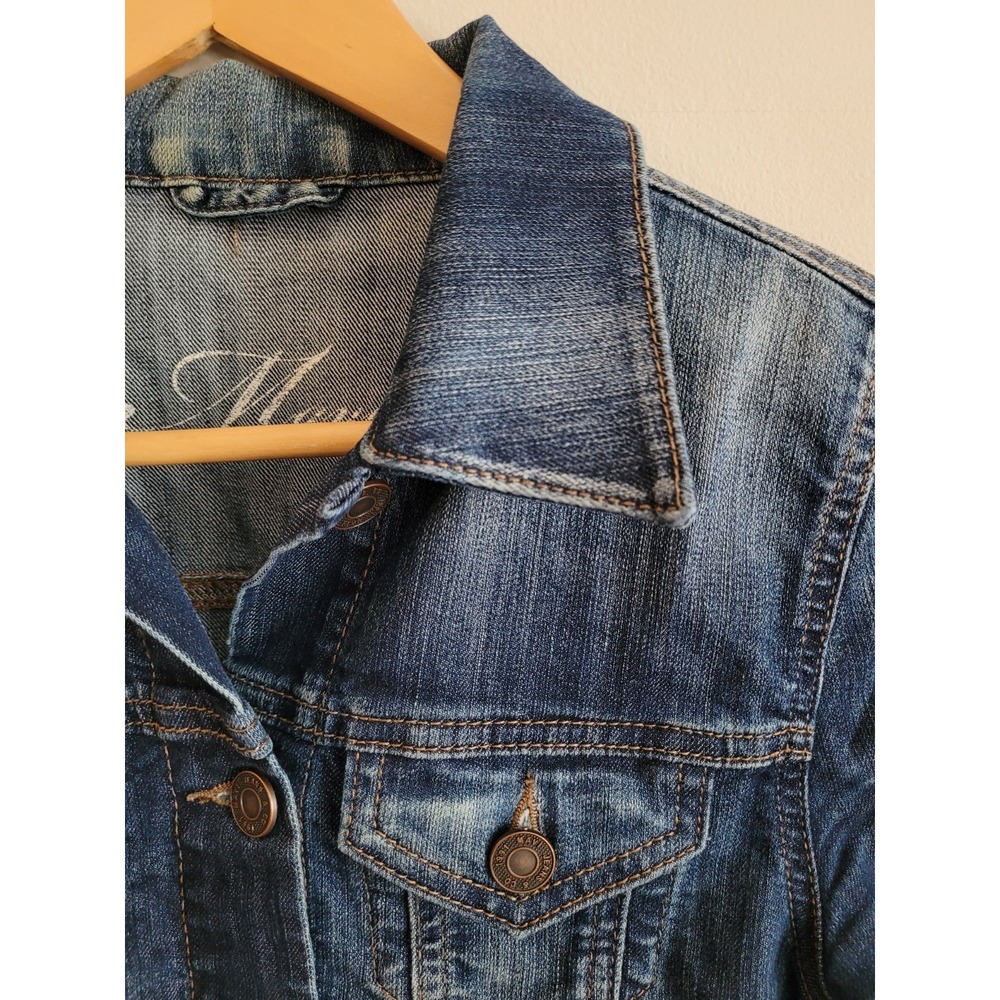 MAVI US Women's XS Stretch Denim Dark Jean Jacket Cute Preppy‎